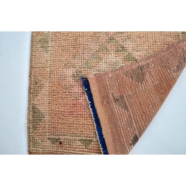 Tan Vintage Earth Tones Oushak Runner For Sale - Image 8 of 10