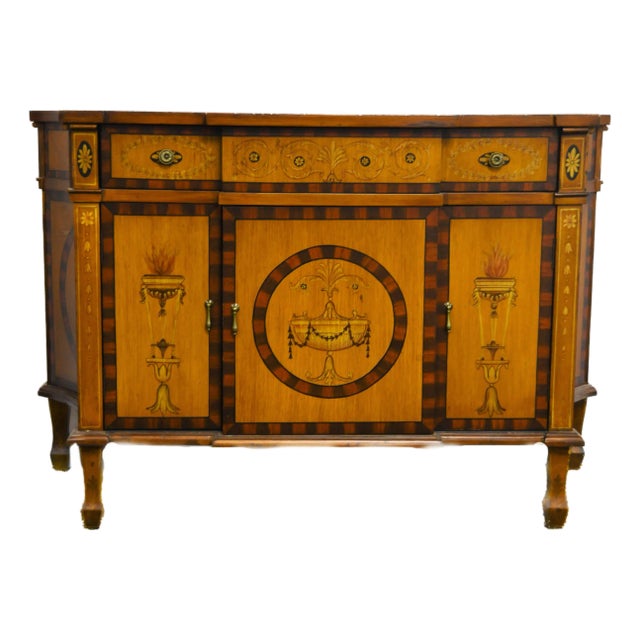 Castilian Imports Painted Urn Sideboard Cabinet For Sale