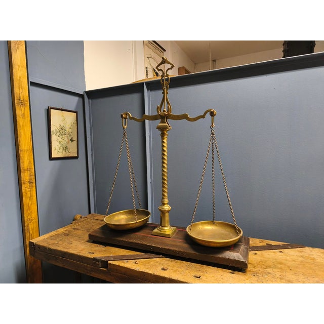 Wood Large Copper Pharmacy Scale, 1700s For Sale - Image 7 of 14
