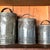 Set of 3, Rare Antique Pennsylvania Primitive Canisters | Hand Punched Tinware For Sale - Image 11 of 12