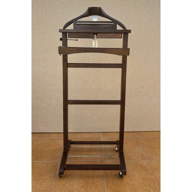 Wood Mid 20th Century Wooden Valet Stand with Hanger and Storage Trays For Sale - Image 7 of 12