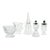 1990s Hofbauer “Byrdes” Crystal Dinnerware Serving Hostess & Decor Set - 5-Piece For Sale