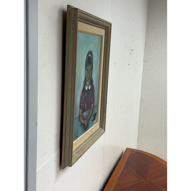 Late 20th Century Late 20th Century J.Lamm Female Portrait Oil Painting, Framed For Sale - Image 5 of 12