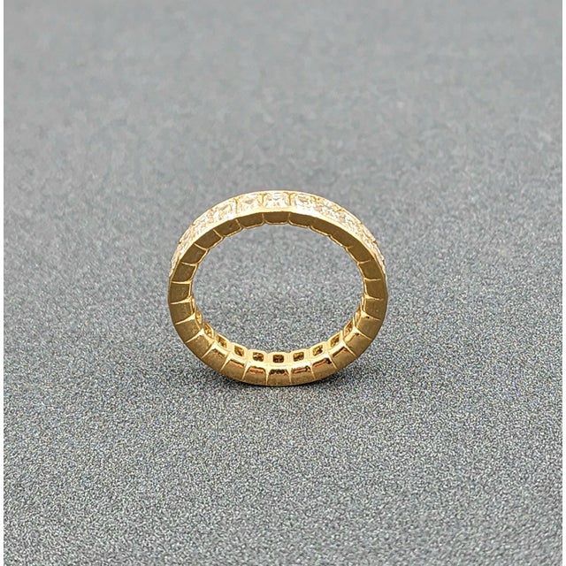 3.25 Ct Natural Yellow Emerald Cut Diamond Eternity Ring Size 7 For Sale In Chicago - Image 6 of 8