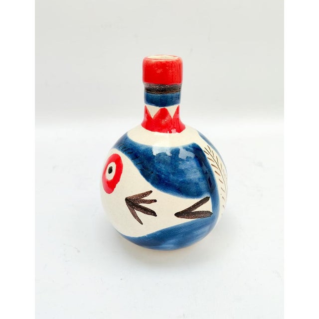Ceramic Bottle Vase with Fish Decor by Giovanni de Simone, 1970s For Sale - Image 3 of 7