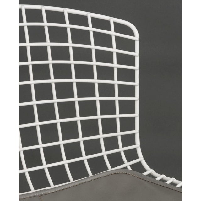 Set of Three Harry Bertoia White Patinated Wire Bar Stools For Sale In New York - Image 6 of 8