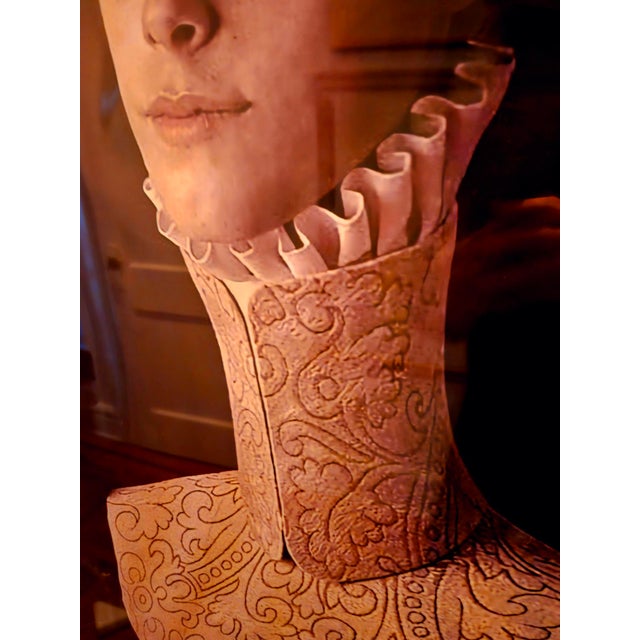 wonderful, intriguing photograph of a flemish woman in period costume, 1.5" gold leaf frame, plexiglass front