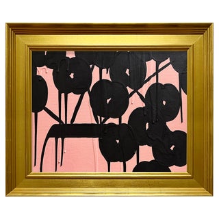 Ron Giusti Mini Orchid Still Life Blush Black Acrylic Painting For Sale