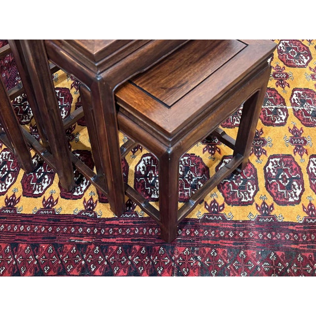 Nesting Mahogany Tables, 1970s, Set of 4 For Sale - Image 10 of 14