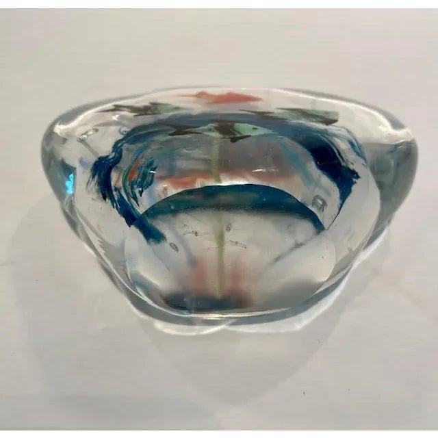 1990s Murano Style Glass Paperweight With Fish For Sale - Image 6 of 7