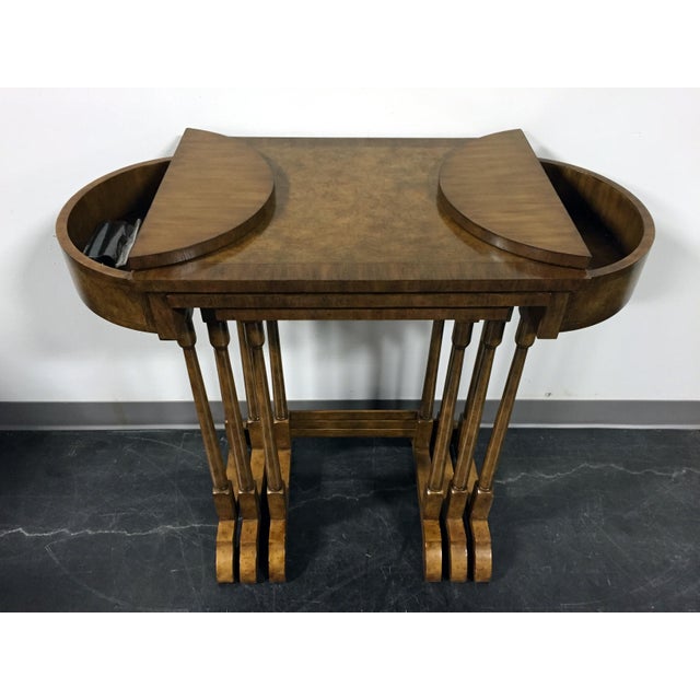 Maitland Smith Walnut Nesting Game Tables - S/3 | Chairish