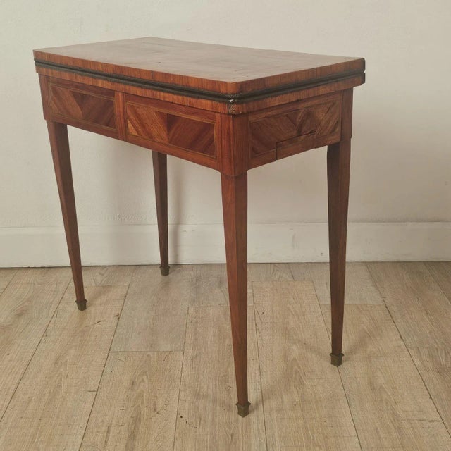 18th Century Swedish Parquetry Inlaid Game Table / Desk, Neoclassical, Louis XVI Design For Sale - Image 4 of 12