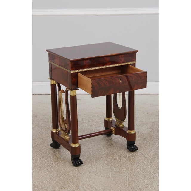 Kindel Furniture Pair of Kindel Masterworks Winterthur Empire Mahogany Nightstands For Sale - Image 4 of 18
