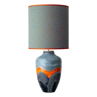 Vintage Tall Oversize Textural Glazed Ceramic Table Lamp by Carstens Tönnieshof For Sale