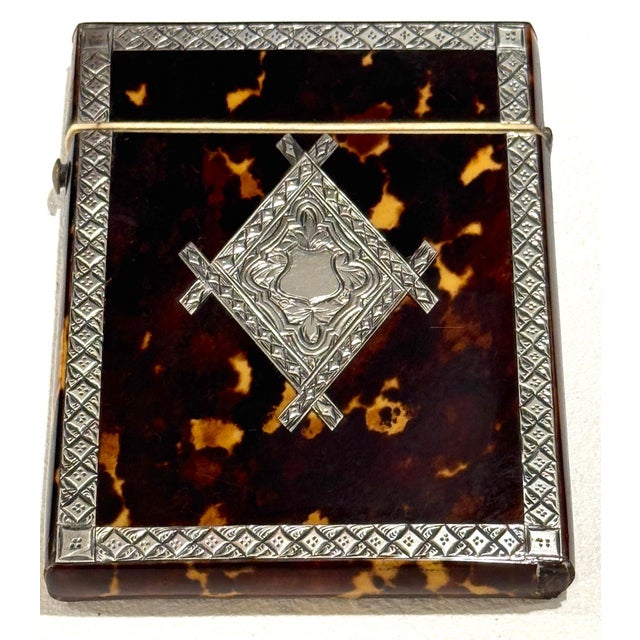 Stunning English Regency Sterling Silver & Tortoiseshell Card Case, Circa 1815 For Sale - Image 12 of 18