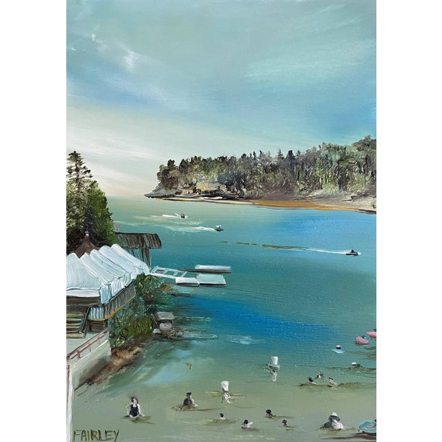 Bass Lake, Miniature Oil Painting by Jessica Fairley For Sale
