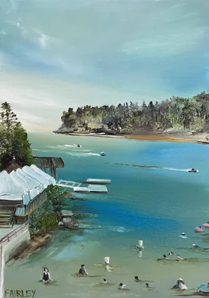 Bass Lake, Miniature Oil Painting by Jessica Fairley