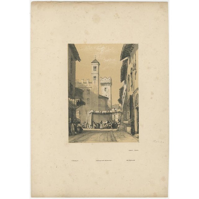 Hollywood Regency J.D. Harding, Trent, Tyrol, Street Scene, 1836, Lithograph For Sale - Image 3 of 9