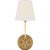 Traditional Chapman & Myers for Visual Comfort Signature Polaris 15" Sconce in Antique-Burnished Brass with Linen Shade For Sale - Image 3 of 5