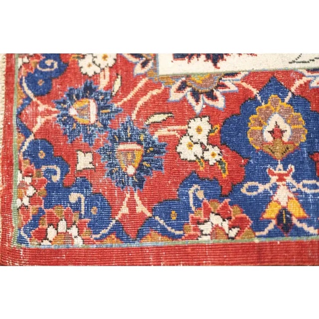 Ivory Antique Persian Isfahan Rug 5'0" X 7'6'' For Sale - Image 8 of 12