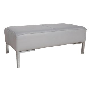 DS-112 Ottoman in Grey Leather from de Sede For Sale