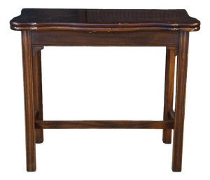 Vintage Hekman Georgian Style Mahogany Flip Top Game Card Hall Console Table