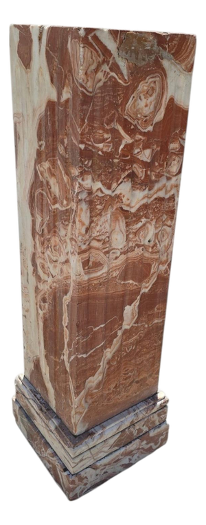 Veined Red Marble Pedestal, Early 20th Century