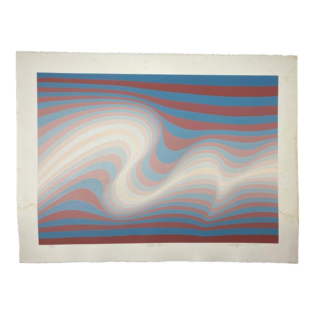 1981 Roy Ahlgren “Big Sur” Op Art Serigraph For Sale