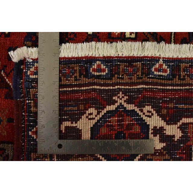 Heriz Rug 6’11” X 9’4” Red Wool Vintage Tribal Hand-Knotted Oriental Carpet For Sale - Image 14 of 14
