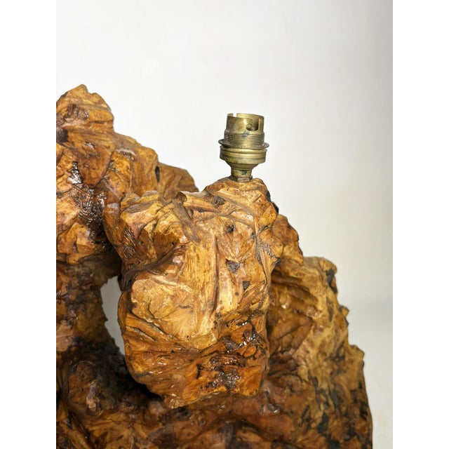 1960s Large Olive Wood Lamp, France, 1960 For Sale - Image 5 of 15