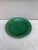 French Green Majolica Leaves Plate Salins, circa 1890.
