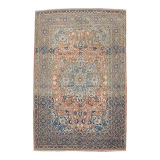 Early 20th Century Zabihi Collection Copper Color Persian Tabriz Rug - 4'1" x 5'10" For Sale