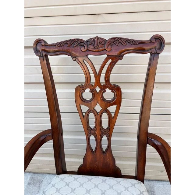 Late 20th Century Chippendale Style Cherry Dining Chairs- Set of 8 For Sale - Image 12 of 12