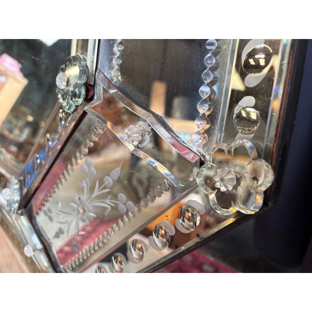 1920s Venetian Mirror with Pare-Close, 1920s For Sale - Image 5 of 18