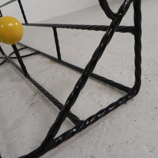 Wall Coat Rack in Steel Frame with Colored Balls in the style of Roger Feraud, 1950s For Sale - Image 12 of 14