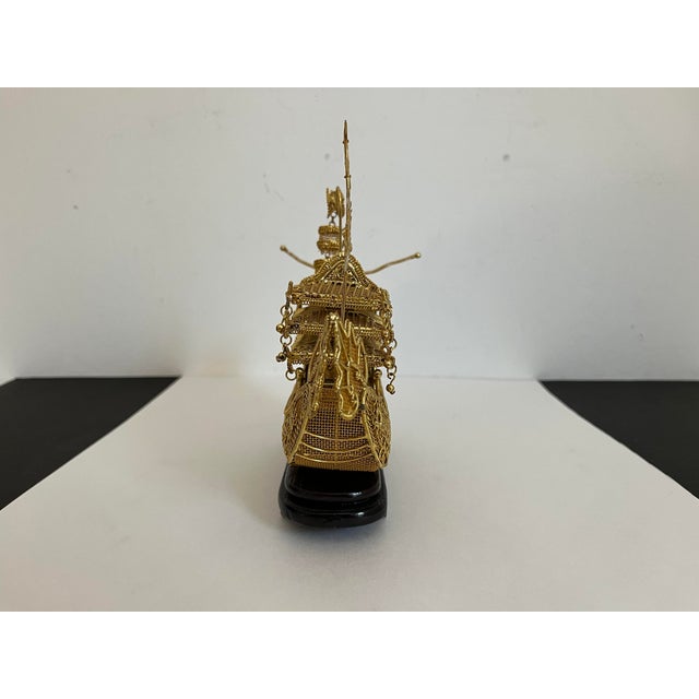 Gold Dragon Boat on Stand, C1950 For Sale - Image 12 of 12