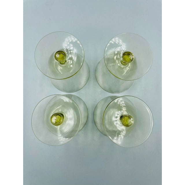 Fostoria Glass Company Mid 20th Century Fostoria "Fairfax" Pattern in June Topaz Footed Glasses- Set of 4 For Sale - Image 4 of 12