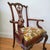 Wood Pair of Colonial Revival Carved Wood Armchairs Reupholstered With Vintage 1960s Linen Fabric For Sale - Image 7 of 8