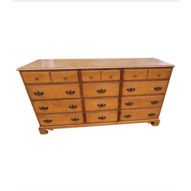 Wood Stanley's Distinctive Furniture Collection 12-Drawer Maple Dresser For Sale - Image 7 of 12