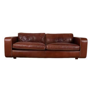 Three-Seater Leather Brown Couch from Machalke Valentino For Sale