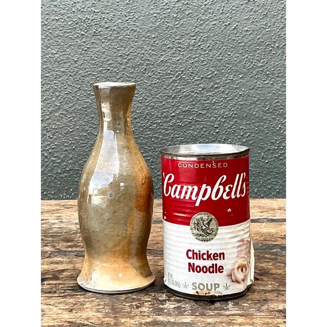 Vintage Glazed Ceramic Vase For Sale - Image 9 of 12