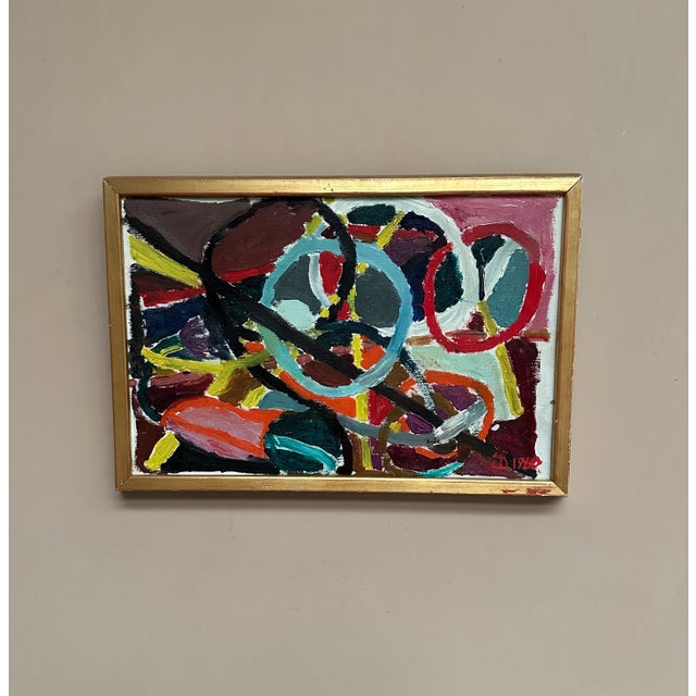 Abstract Composition, 1960, Oil Painting on Canvas, Framed For Sale - Image 9 of 12