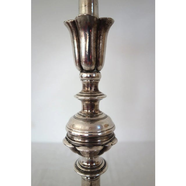 Metal Silver-Plated Bronze Candleholder, France, 19th Century For Sale - Image 7 of 12