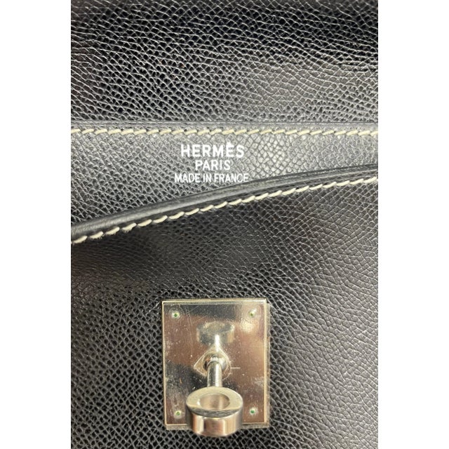 Animal Skin Hermès Kelly Depeche Black Epsom38cm For Sale - Image 7 of 12
