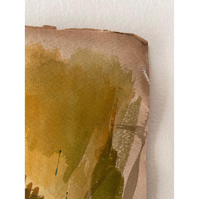 Vintage MCM Abstract Watercolor on Heavy Paper For Sale In Chicago - Image 6 of 10