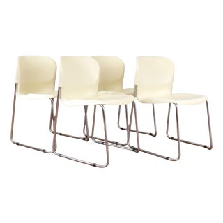 White SM400k Swing Chairs by Gerd Lange for Drabert, 1980s, Set of 4 For Sale