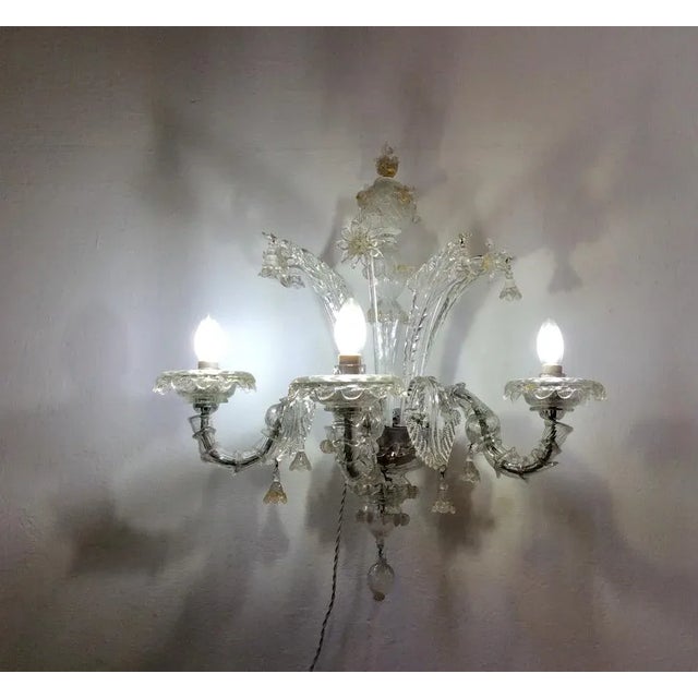 Murano Glass and Gold Leaf Wall Lights, 1930s, Set of 2 For Sale - Image 11 of 12