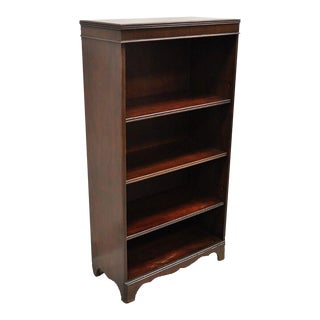 Early 20th Century Vintage Mahogany Sheraton Style Open 3 Shelf Bookcase Bookshelf Stand For Sale