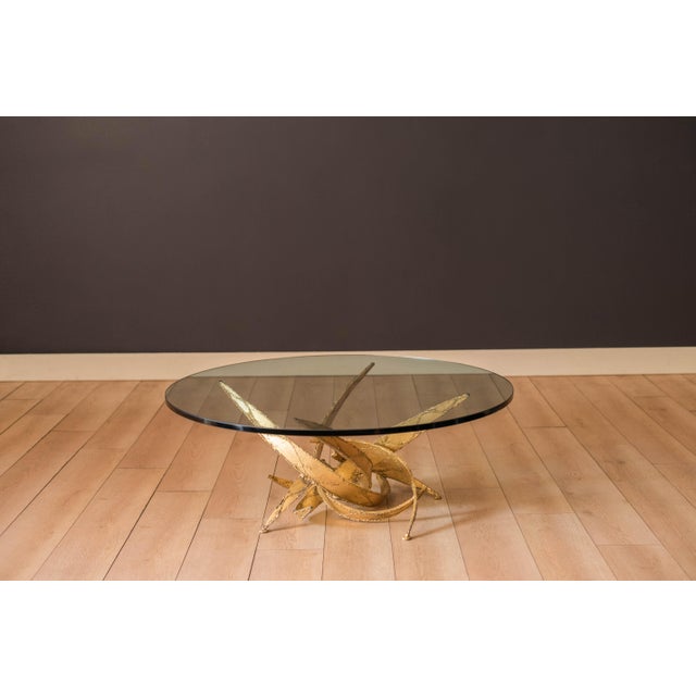 Vintage Silas Seandel Style Brutalist Torch Cut Sculptural Glass Coffee Table For Sale - Image 12 of 12