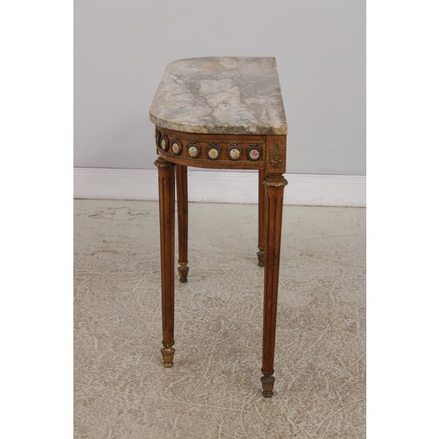 1920s French Louis XVI Style Console & Mirror W. Sevres Plaques For Sale - Image 5 of 18